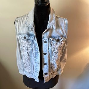 Denim and Lace Vest